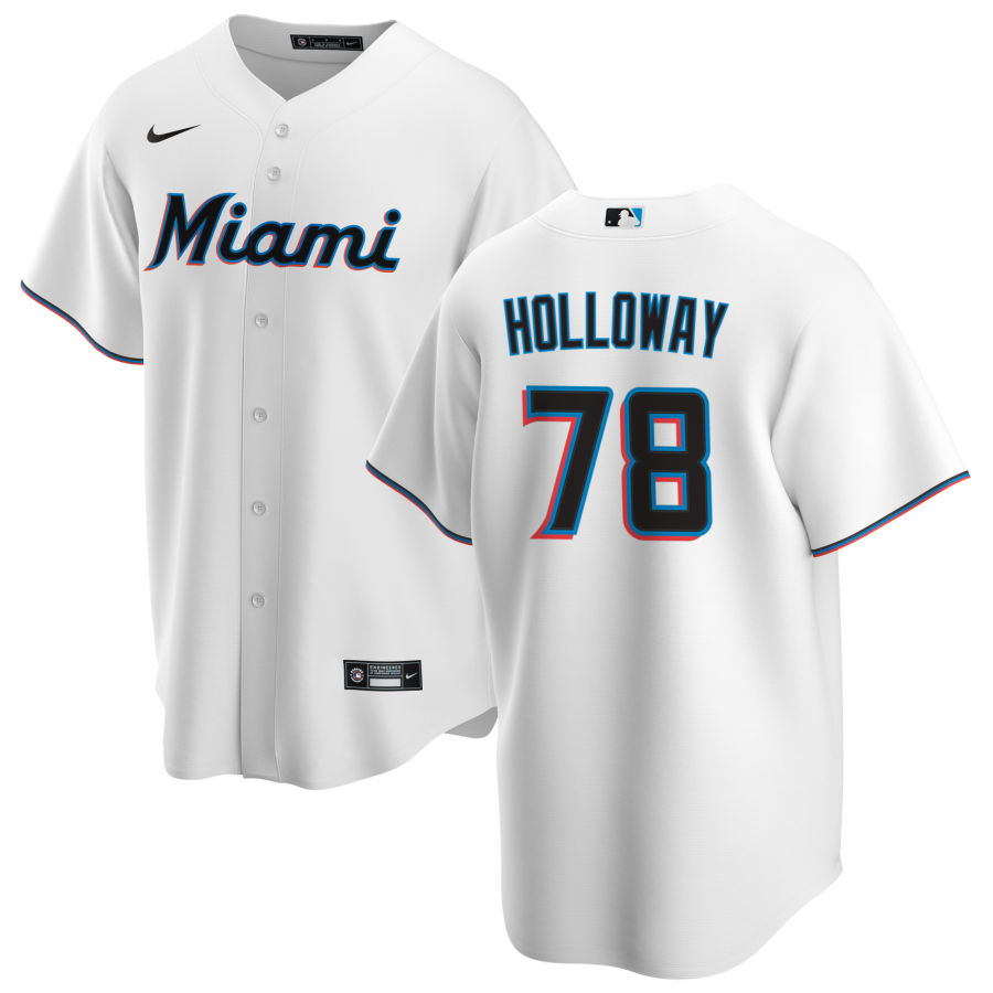 Nike Men #78 Jordan Holloway Miami Marlins Baseball Jerseys Sale-White